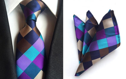 Interesting Pattern Silk Tie & Hankie Sets