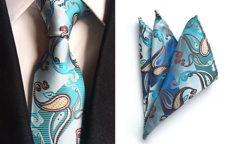 Interesting Pattern Silk Tie & Hankie Sets